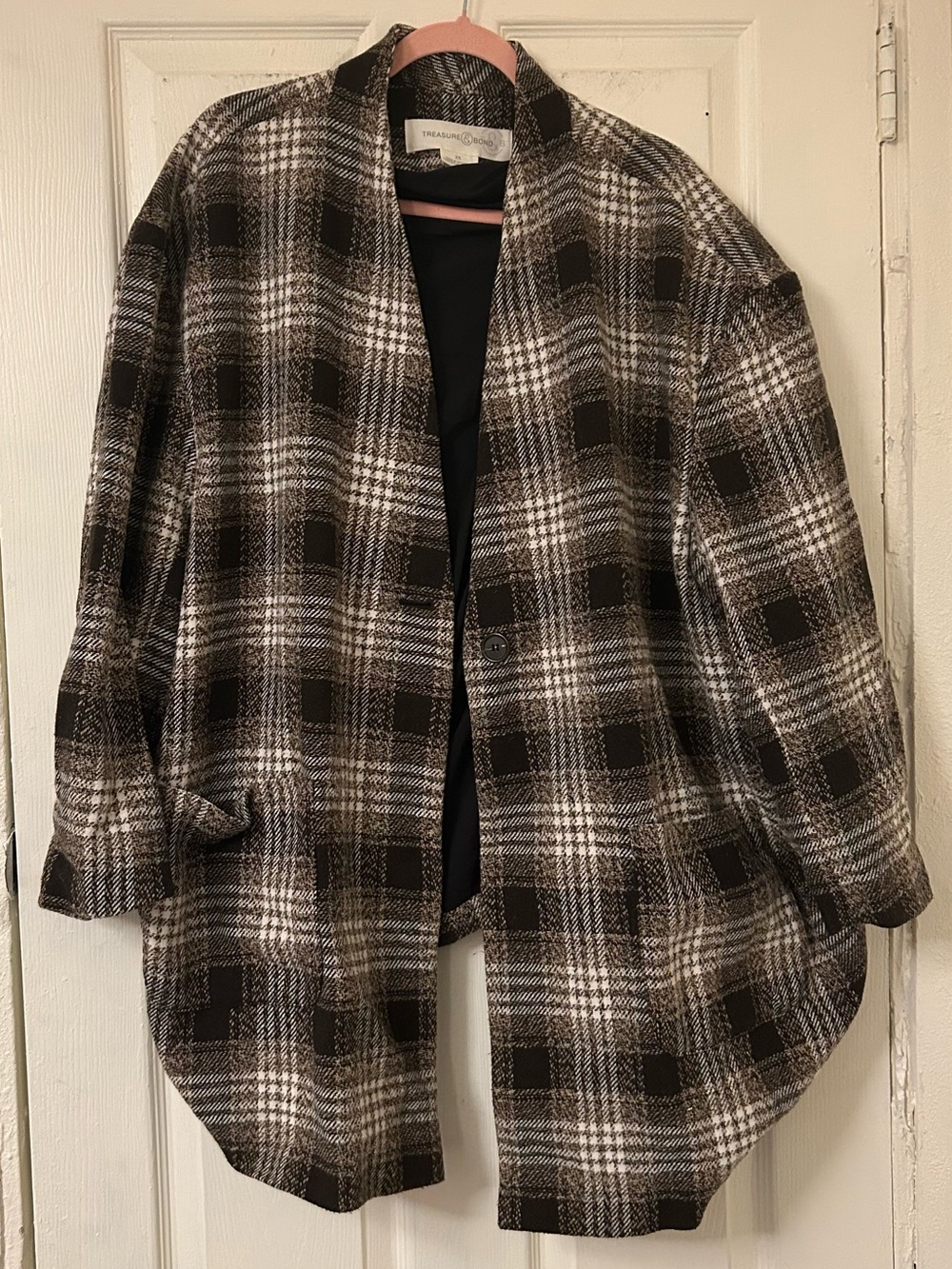 Treasure & Bond Nordstrom brown blazer 2x plus size dark academia plaid